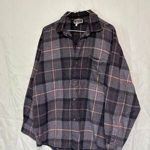 Vintage Britches of Georgetown 100%Wool Plaid Button-Up Shirt Long Sleeve Size L